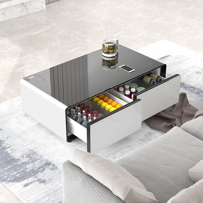 Modern Design Led Drawer Light Smart Coffee Table with Music Player and Wireless Charging