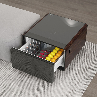 Modernize Your Living Room with This Smart Touch Screen Table Mini Fridge and Charger