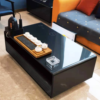 Modern Tempered Glass Coffee Table With Fridge Drawers For Living Room Home Furniture