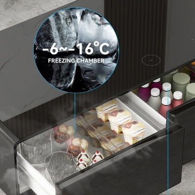Smart LED Light Coffee Table for Mini Refrigerator and Freezer in Luxury Home Furniture