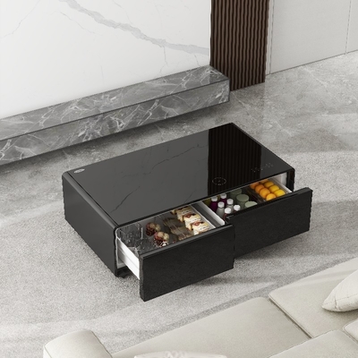 Smart LED Light Coffee Table for Mini Refrigerator and Freezer in Luxury Home Furniture
