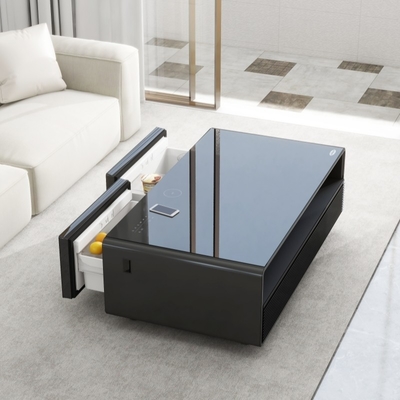 Smart LED Light Coffee Table for Mini Refrigerator and Freezer in Luxury Home Furniture