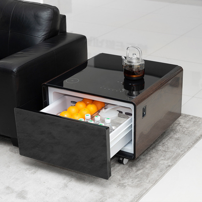 Modernize Your Living Room with This Smart Touch Screen Table Mini Fridge and Charger