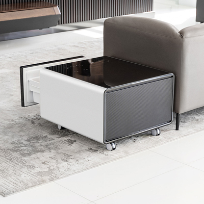 Modernize Your Living Room with This Smart Touch Screen Table Mini Fridge and Charger